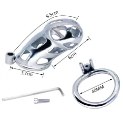 FUKR Cage de chasteté en métal Cobra Steel 10 x 3.7cm